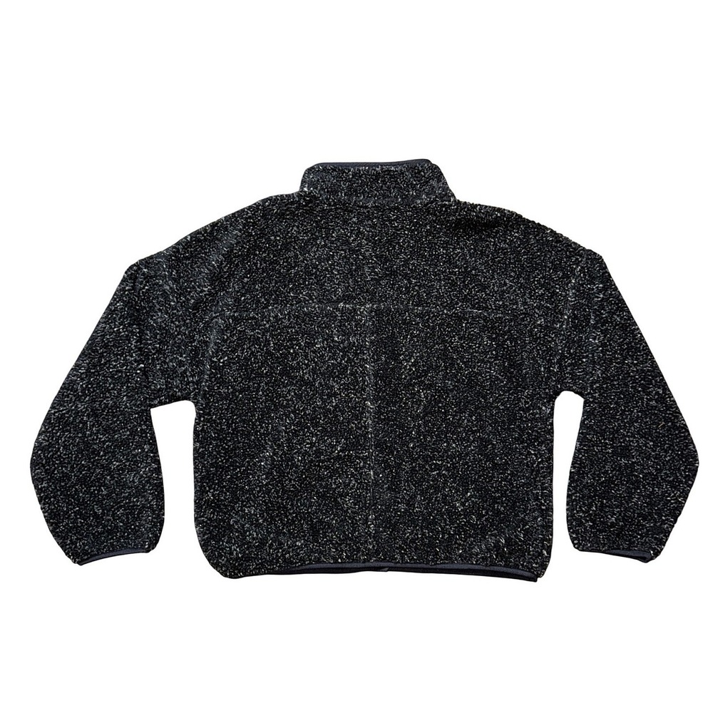 OFFLINE by Aerie Womens Gray Marl Sherpa Snap-Up Fleece Jacket Large L Mock Neck